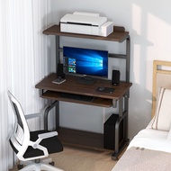 Small Computer Desk Simple Home Desk Bookshelf Integrated Combination Desktop Desk with Printer Rack Office Small Table