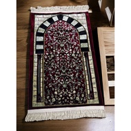 Raudoh Maroon Prayer Rug 8 MM / Cash on Delivery / Size 70 x 110 cm