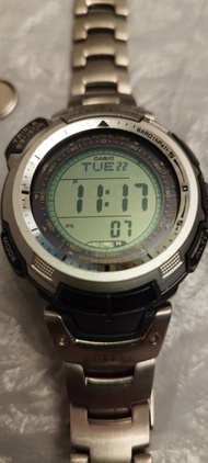 Casio Pro Trek PRG-110T 钛金屬手表