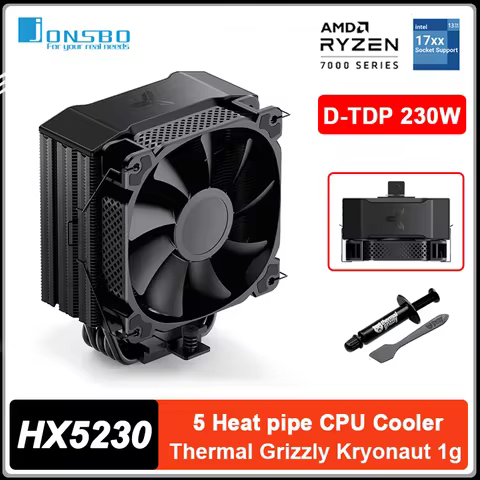 JONSBO HX5230 CPU Cooler 5 heat pipes 120mm Fan Pure blackening Tower type CPU Air Cooler For LGA170