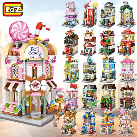 LOZ Blocks Cute Mini Street Store Children Educational Toys Small Shop Brinquedos Model Building Bri
