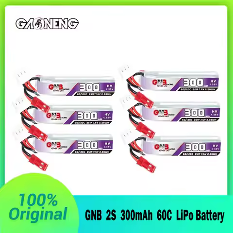 GAONENG GNB LiHV 2S 7.6V 300mAh 60C JST LiPo Battery for RC Toys Brushless FPV Drone Freestyle Drone