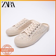 FA2 ZARA autumn new women's shoes Asian limited light beige lace-up slingback sneakers