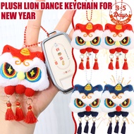 [3-5 DAYS DELIVERY]1/2Pcs Lovely Plush Lion Dance Charm Keychain with Tassel|Portable Good Luck Lion