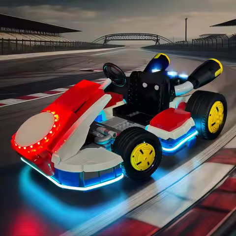 LED Light Kit Compatible with Lego 72037 Mario Kart – Mario & Standard Kart Building Blocks (NOT Inc