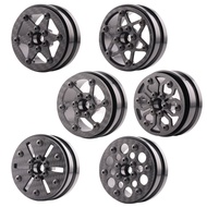 4Pcs Carbon Fiber 1.9Inch Beadlock Wheel Rim Wheel Hub   for 1/10 RC Rock Crawler