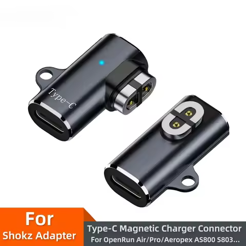 USB C To Magnetic Adapter 90 Degree Bending Charging Cable Adapter for Shokz OpenRun Air/Pro/Aeropex