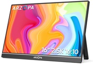 ARZOPA 16" 2.5K Portable Monitor, 2560x1600 QHD IPS Display 123% sRGB with Built-in Stand USB-C HDMI