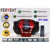 FERVENT FT-180 PORTABLE DVD PLAYER - MP4 - AUX - USB- SD- FM - BT - DVD - CD-R/RW - SVCD