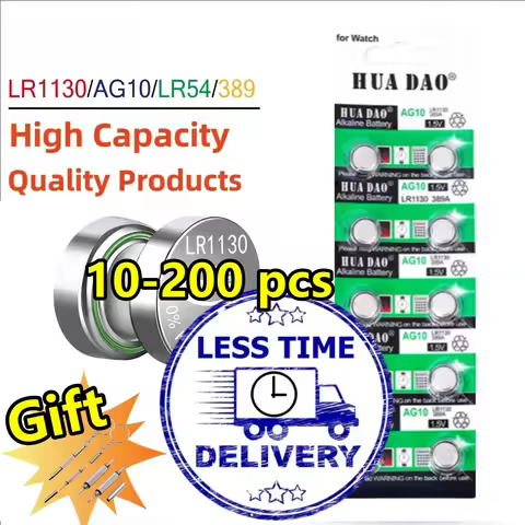 AG10 LR1130 1.55V Button Battery LR 1130 SR1130 389A LR54 L1131 For Watch Hearing Aid Flashlight Cal