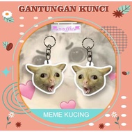 GANTUNGAN [NOT PO] Acrylic Cat Meme Keychain Acrylic Cat Meme Keychain/