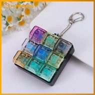 xo94bsby Button Keycap Fidget Keychain 9 Keys Keyboard Dpression Toys DIY Keyboard Keychain Toys For