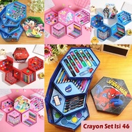 ART SET 46 PCS Crayon Set 46 Pcs Colored Pencils Watercolor Markers Coloring Tools/