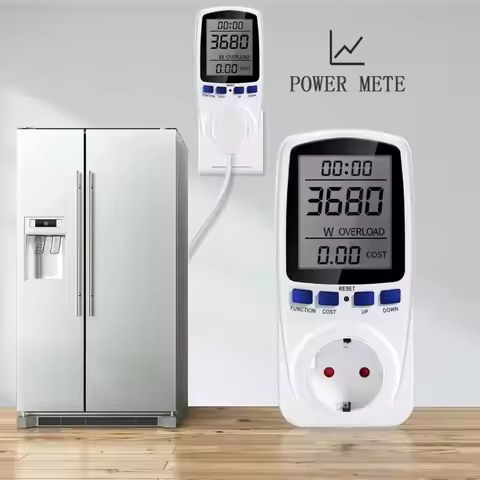 220V 110V Digital LCD Wattmeter EU/AU/UK/FR/US Plug LCD Screen Energy Meter Durable Digital Display 