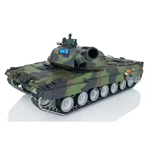 1/16 Henglong 7.0 Leopard 2A6 RC Tank 3889 with Barrel Recoil Metal Tracks Rubber Pads Remote Contro