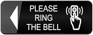 Unisex Acrylic Sign - Please Ring The Bell With Left Arrow - Comes With Graphical Symbols And Strong Adhesive Tape For Door Or Wall 10" X 3" Outdoor Signs Acrylic Design Plate
