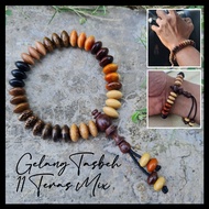 *PAGARDlRl* Gelang Tasbih Kayu Campur 11 Jenis Teras 33 Biji