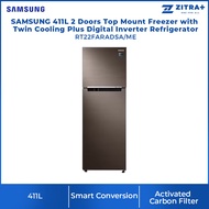 SAMSUNG 411L 2 Doors Top Mount Inverter Refrigerator RT32K5052DX/ME | Twin Cooling Plus | Moisture-Full Freshness | 5 Conversion Modes | Refrigerator with 1 Year General &amp; 10 Year Compressor Warranty