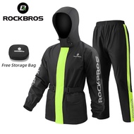 ROCKBROS Motorcycle Raincoat Set Split Type Fully Waterproof Cycling Raincoat Windproof Reflective Bike Rainsuit With Free Bag