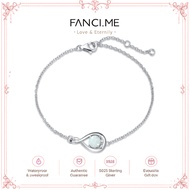 FANCIME "Infinite Embrace" October Birthstone Opal Stone Infinity Symbol Sterling Silver Bracelet