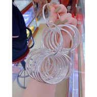 Smooth round silver hollow bracelet HHj