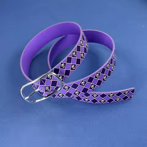 Anime JoJo's Bizarre Adventure Cosplay Kujo Jotaro Belt High Quality Accessories Prop Purple Skeleto