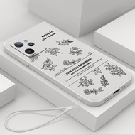 Casing For REALME C31 4G REALME C33 Phone Case Trendy Flowers with lanyard aesthetic Silicone TPU So