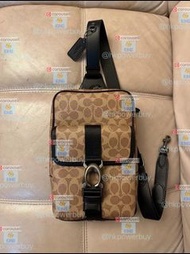 【新款】COACH蔻馳378 380男士經典標志BECK斜挎包單58 背包 斜孭袋