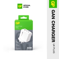 GP 65W GaN Fast Charger [3-Port] UK Plug Ultra Compact Power Adapter for Laptop Phone Tablet Safe Ef