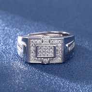 Petchara Jewelry แหวนเพชรโมอีสผู้ชาย เงินแท้ S925 น้ำ D-VS1 : F2017