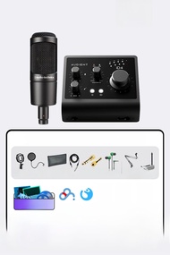 Audio Technica AT2020 ชุดมícrophoneแบบดูดซับไฟฟ้าสำหรับบันทึกเสียงหนังสืออิเล็กทรอนิกส์ อุปกรณ์เสียง