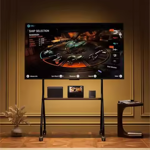 MOMO Floor Standing TV Support Shelf Removable With Wheels 32-75 Inches TV Cart All-in-one TV Shelf