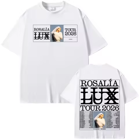ROSALIA LUX tour 2026 T-SHIRT 2026 ROSAIA Same As Official Website High Quality Tee-shirt 100%Cotton