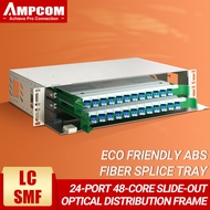 AMPCOM 24-Core ODF Optical Distribution กรอบ Optic Patch แผง LC SC FC เดี่ยวโหมดหลายโหมด OS2 OM2 OM3