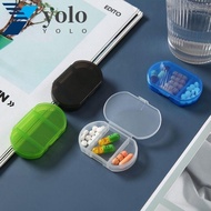 YOLO Small Medicine Box, Transparent Three Compartments Mini Pill Box, Pill Organizer Medicine Box Portable Convenient Moisture-proof Travel Medicine Organizer Travel