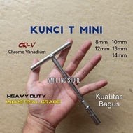 Kunci T Mini CR-V 8 10 12 13 14 mm Chrome Vanadium Shock Sok Socket Wrench Knalpot