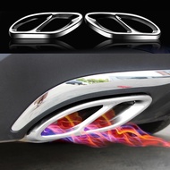 For Mercedes Benz E GLC C A B Class A180 A200 W176 W213 W205 AMG Car Exhaust Pipe Tail Cover sticker Stainless Steel Accessories