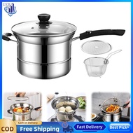 [Ueb Wholesale Center]One-Handled Pot with Strainer Drain Shelf Lid Deep Frying Pot Multipurpose Sta