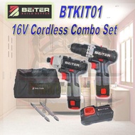 BEITER 16V CORDLESS COMBO KIT/ BTKIT01/ 1 PIECE DRILL AND 1 PIECE DRIVER