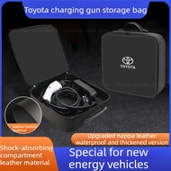 Portable EV Charger Storage Bag Nappa Leather For Toyota bZ4X / bZ3 Square / Round Car Charging Gun 