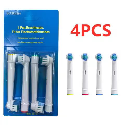 4pcs for Oral B Toothbrush Heads Sensitive Clean SB-17A Fit Advance Power/Pro Health/Triumph/3D Exce