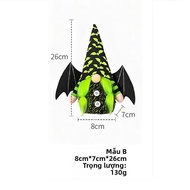 Halloween Bát Gnome Trang Trí Sang Trọng Handmade Búp Bê Với Cánh Dơi Cho Lễ Hội Trang Trí Nhà Cửa C