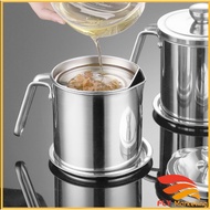 304 Stainless Steel Oil Pot Filter Cooking Oil Grease Oil Strainer Container Pot Oil Storage With Li