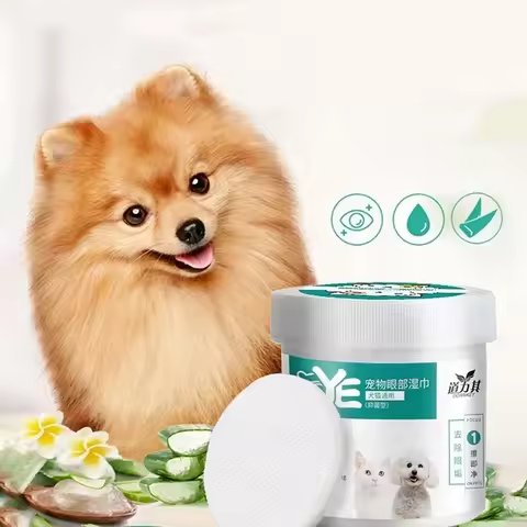 130 Pcs/set of Dog and Cat Cleaning Wipes Pet Eye Wipes Grooming Tear Stain Remover Gentle Non-foami