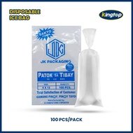 100pcs Plastic Ice Bag 4x12 inches