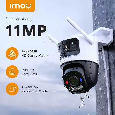 IMOU Outdoor Cruiser Triple 11MP Lens Red-Bule Warning Light PTZ WiFi Camera Vehicle & Human Detecti