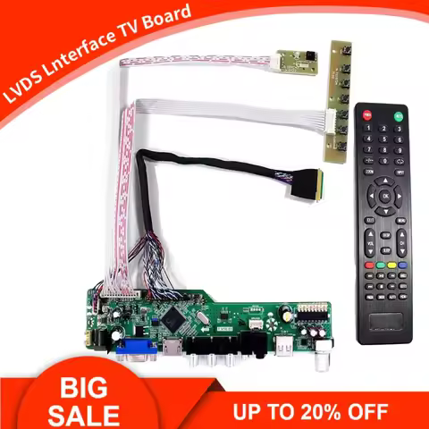 New TV+HDMI+VGA+AV+USB Controller Board Driver Monitor Kit For 15.4" LP156WH4(TL)(N1) LP156WH4-TLN2 