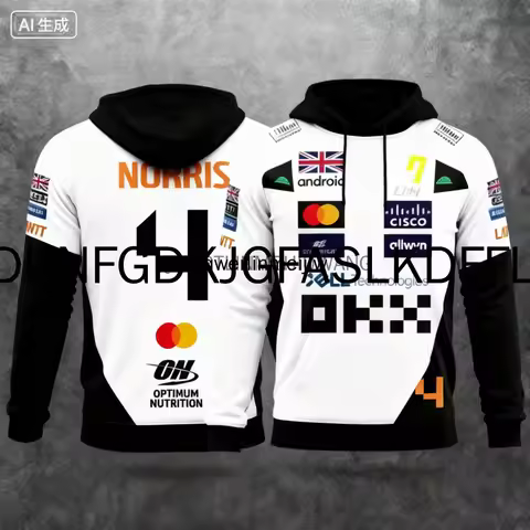 Lando Norris NO.4 2025 Autumn/Winter New Racing Style Hoodie, Extreme Sports Racing Suit, Outdoor Lo