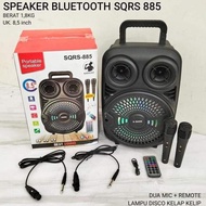 SPEAKER BLUETOOTH PORTABLE SQRS-885 Bonus 2 Mic Karaoke Wireless Speker Blutot 2 Mix Karoke SQ885