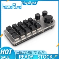 15 Keys 3 Knobs Macro Programmable Keyboard, 3 Connection Modes One Handed Macro Mechanical Keyboard